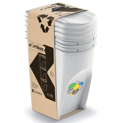 Kosz na śmieci PROSPERPLAST Sortibox SET3 IKWB35S3-427C (3x35L) Szary