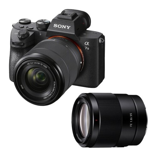 Aparat SONY Alpha A7 III (ILCE7M3KB.CEC) Body Czarny + Obiektyw Sony SEL 28-70mm + Obiektyw SONY FE 35 mm f/1.8