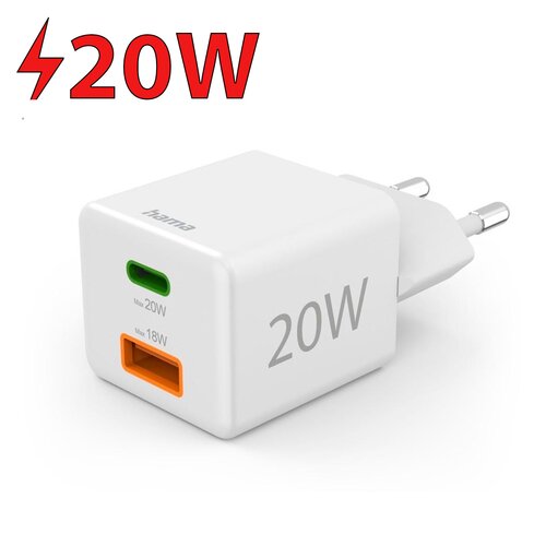 Ładowarka sieciowa HAMA Mini 201991 PD/QQC 20W Biały