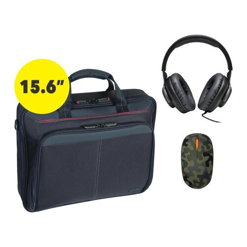 Torba na laptopa 15.6 cali TARGUS + Mysz MICROSOFT Forest Camo + Słuchawki JBL Quantum 100