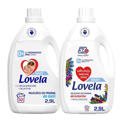 Płyn do prania LOVELA Baby Kolor, Biały 2 x 2900 ml