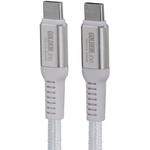 U Kabel USB Typ C - USB Typ C GÖTZE & JENSEN Golden Line 1 m Biały