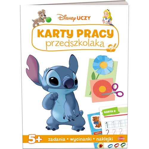 Książka z zadaniami Disney Uczy. Karty pracy przedszkolaka 5-latka (miękka okładka)