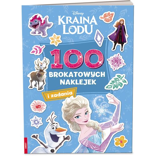 Książka z naklejkami Disney Kraina Lodu 100 brokatowych naklejek (miękka okładka)