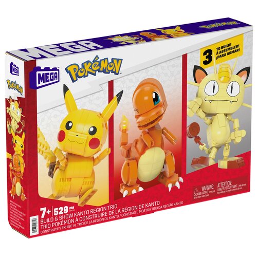Klocki plastikowe MEGA Pokémon Buduj i eksponuj Trio z Kanto HPF94