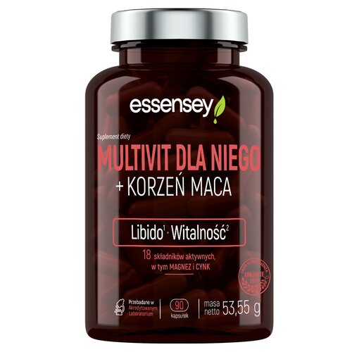 Kompleks witamin i minerałów ESSENSEY Multivit dla Niego + Korzeń maca (90 kapsułek)