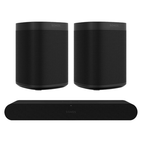 Soundbar SONOS Ray Czarny + Głośnik multiroom SONOS ONE Gen2 Czarny (2 szt.)