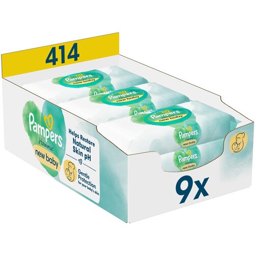Chusteczki nawilżane PAMPERS Harmonie New Baby (414 szt.)