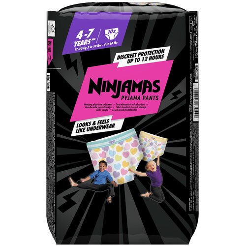 Pieluchomajtki PAMPERS Ninjamas Serduszka 7 (10 szt.)