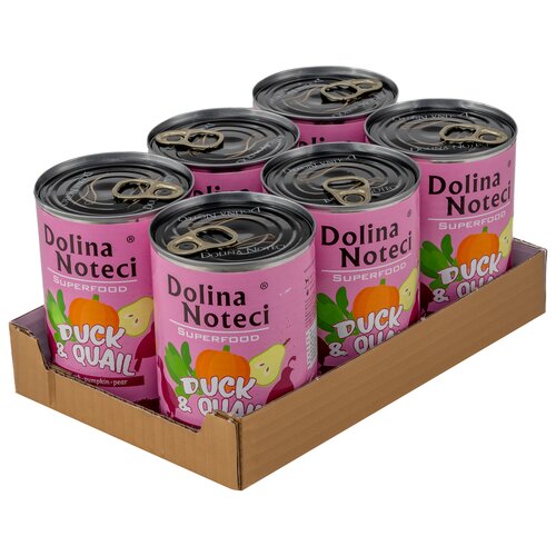 Karma dla psa DOLINA NOTECI Superfood z kaczką i przepiórką  6 x 400 g