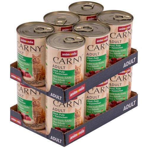 Karma dla kota ANIMONDA Carny Wołowina z indykiem i królikiem 12 x 400 g
