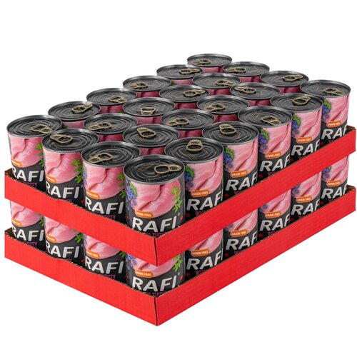 Karma dla psa RAFI z indykiem, borówką i żurawiną 48 x 400 g
