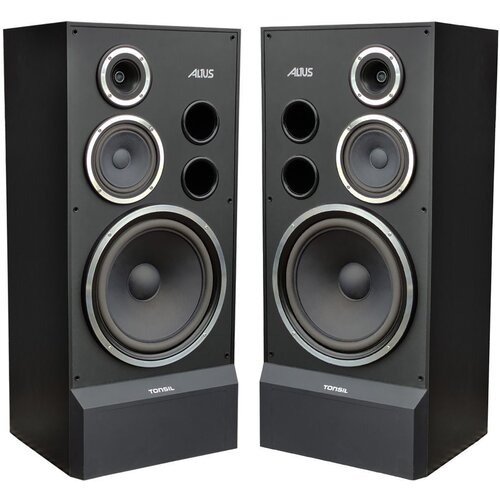 Podłogowe kolumny głośnikowe TONSIL ALTUS 300 Czarne (2 szt.),Obudowa MDF,Typ Bass Reflex, Terminale głośnikowe Bi-wire