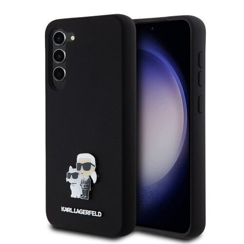 Etui KARL LAGERFELD Silicone Karl&Choupette Metal Pin do Samsung Galaxy S23+ Czarny