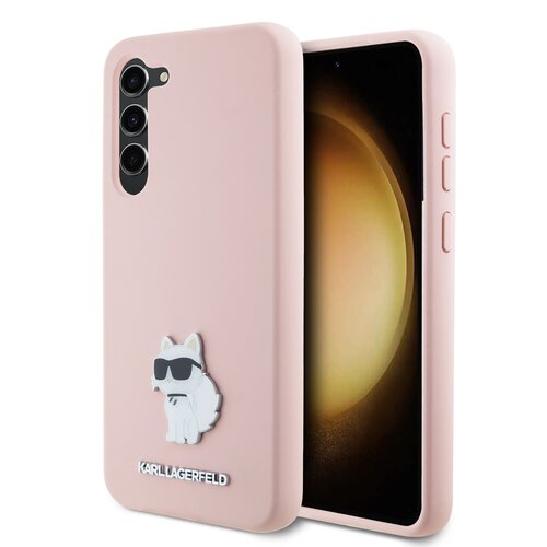 Etui KARL LAGERFELD Silicone Choupette Metal Pin do Samsung Galaxy S23 Różowy