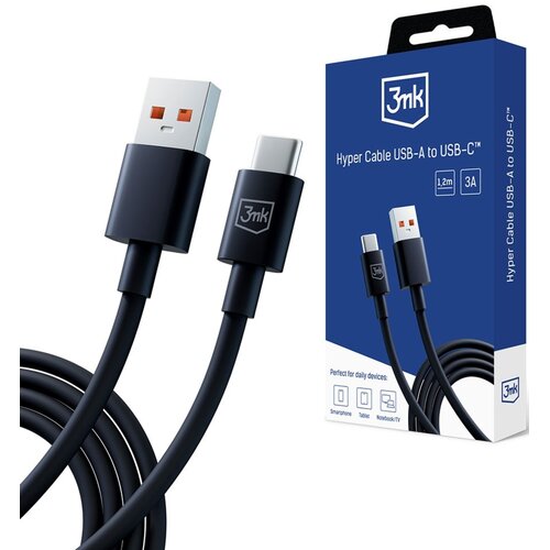 Kabel USB - USB-C 3MK Hyper Cable 1.2 m Czarny