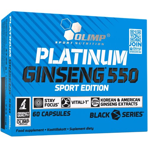 Suplement na koncentracje OLIMP Platinum Ginseng 550 Sport Edition (60 kapsułek)