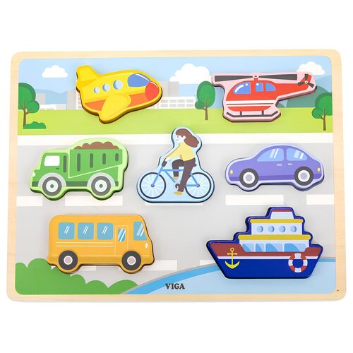Puzzle VIGA Na podkładce: Transport 44701 (7 elementów)