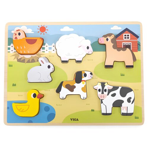 Puzzle VIGA Na podkładce: Farma 44702 (7 elementów)