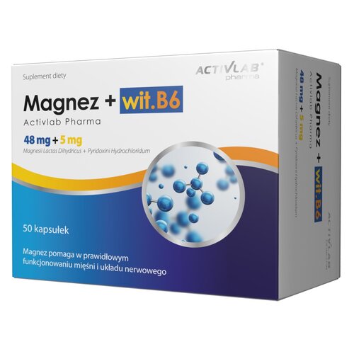 Kompleks witamin i minerałów ACTIVLAB Magnez + Wit.B6 (50 kapsułek)