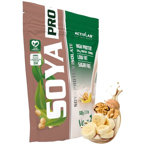 Odżywka białkowa ACTIVLAB Soya Pro Bananowo-orzechowy (500 g) Bez cukru i bez laktozy