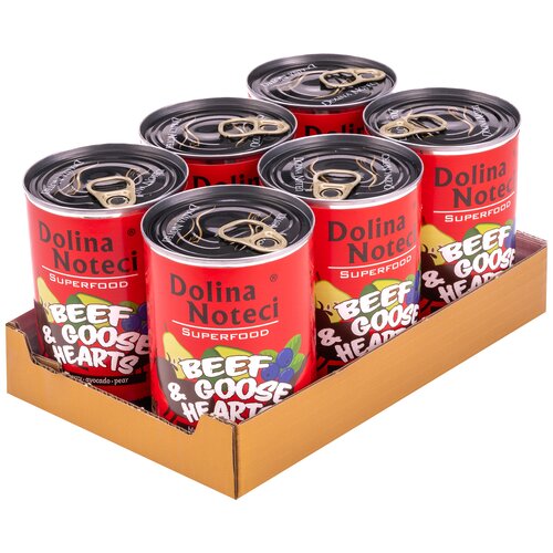 Karma dla psa DOLINA NOTECI Superfood z wołowiną i sercami gęsi 6 x 400 g
