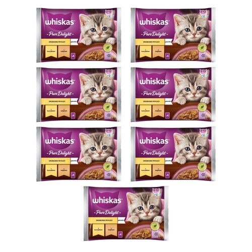 Karma dla kota WHISKAS Pure Delight Junior Drobiowe Frykasy w galaretce (28 x 85 g)