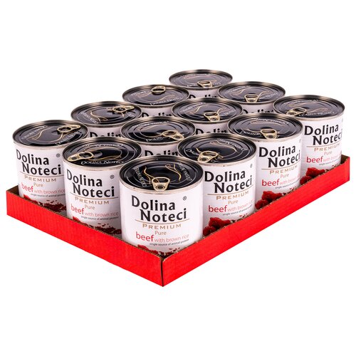 Karma dla psa DOLINA NOTECI Premium Pure bogata w wołowinę z ryżem 12 x 800 g