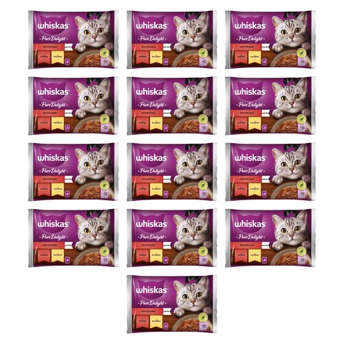 Karma dla kota WHISKAS Pure Delight Wołowina z kurczakiem (52 x 85 g)