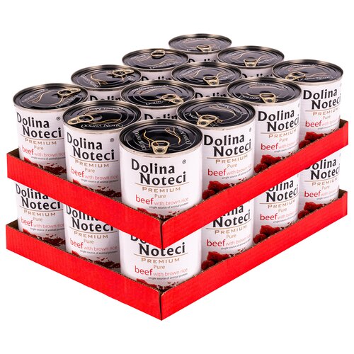 Karma dla psa DOLINA NOTECI Premium Pure bogata w wołowinę z ryżem 24 x 800 g