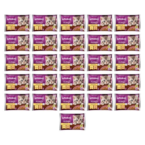 Karma dla kota WHISKAS Pure Delight Junior Drobiowe Frykasy w galaretce (104 x 85 g)