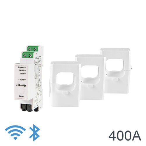 Miernik zużycia prądu SHELLY PRO 3EM 400A Wi-Fi Biały