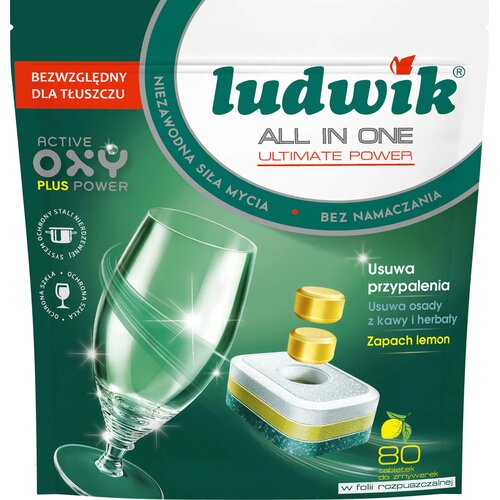 Tabletki do zmywarki LUDWIK All In One Ultimate Power Lemon - 80 szt.