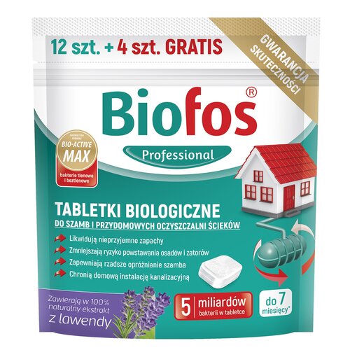 Tabletki do szamb i przydomowych oczyszczalni BIOFOS 16 szt.