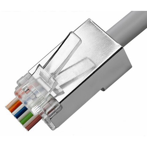 Wtyk QOLTEC 54547 Przelotowy, Kategoria 5e, Pozłacane styki (10 szt.)