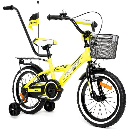 Rower dziecięcy GERMINA BMX 16 cali dla chłopca Żółty