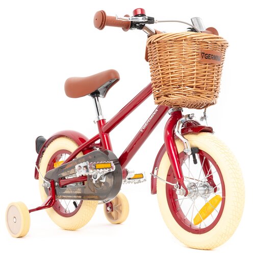 Rower dziecięcy GERMINA Vintage 12 cali dla chłopca Czerwony