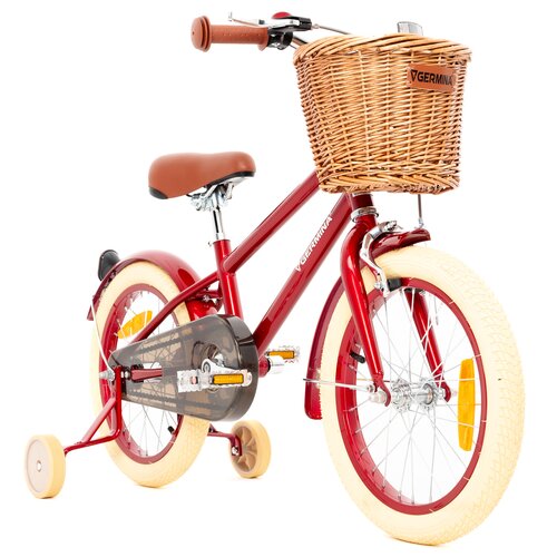 Rower dziecięcy GERMINA Vintage 16 cali dla chłopca Czerwony