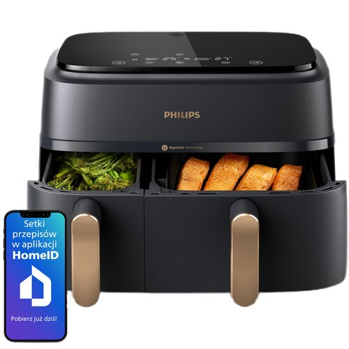 Air Fryer Frytkownica beztłuszczowa PHILIPS Ovi Dual Basket NA352/00 podwójny kosz i ponad 1000 darmowych przepisów