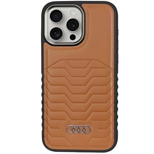 Etui AUDI Synthetic Leather MagSafe do Apple iPhone 14 Pro Max Brązowy