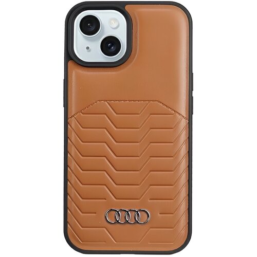 Etui AUDI Synthetic Leather MagSafe do Apple iPhone 13/14/15 Brązowy