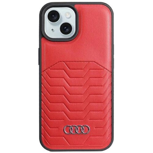 Etui AUDI Synthetic Leather MagSafe do Apple iPhone 14 Plus/15 Plus Czerwony