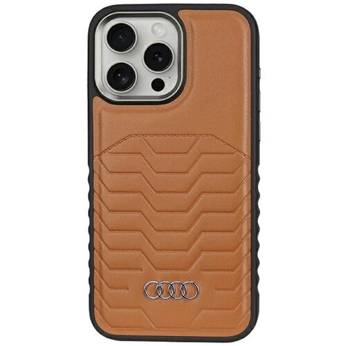 Etui AUDI Synthetic Leather MagSafe do Apple iPhone 15 Pro Max Brązowy