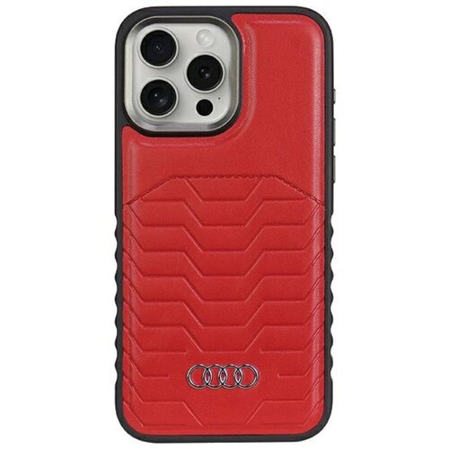 Etui AUDI Synthetic Leather MagSafe do Apple iPhone 15 Pro Max Czerwony