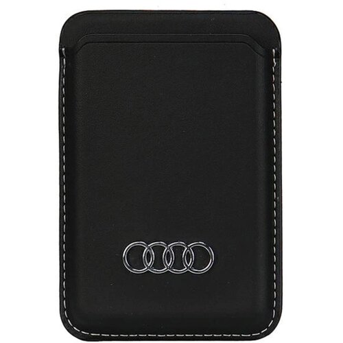 Etui AUDI Synthetic Leather Wallet Card Slot MagSafe Czarny