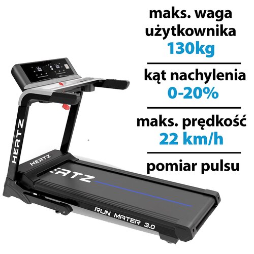 Bieżnia elektryczna HERTZ FITNESS Run Master 3.0 1839W 22km/h