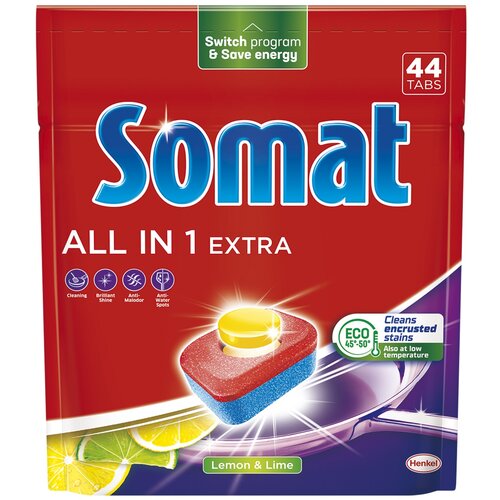 Tabletki do zmywarek SOMAT All in One Extra Lemon - 44 szt.