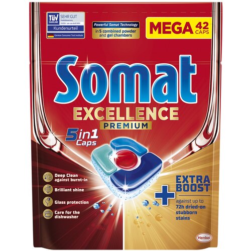 Tabletki do zmywarek SOMAT Excellence Premium 5w1 - 42 szt.