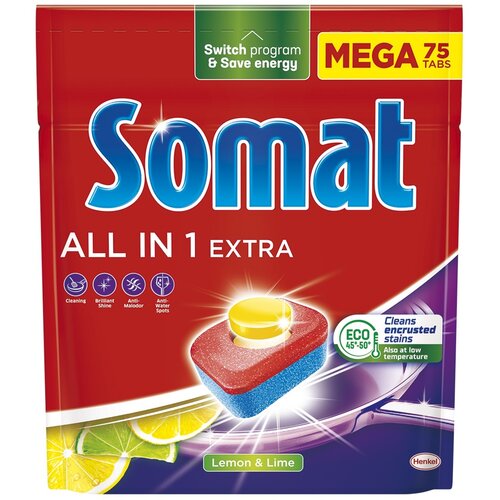 Tabletki do zmywarek SOMAT All in One Extra Lemon - 75 szt.