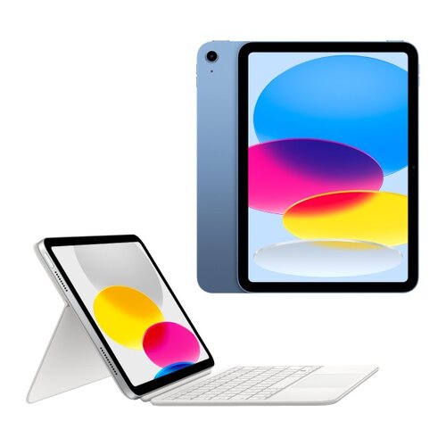 Tablet APPLE iPad 10.9" 10 gen. 64 GB Wi-Fi Niebieski + Etui na iPad APPLE Magic Keyboard Folio Biały Klawiatura